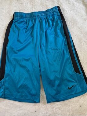 Nike Blue Athletic Shorts with Black Side Panels